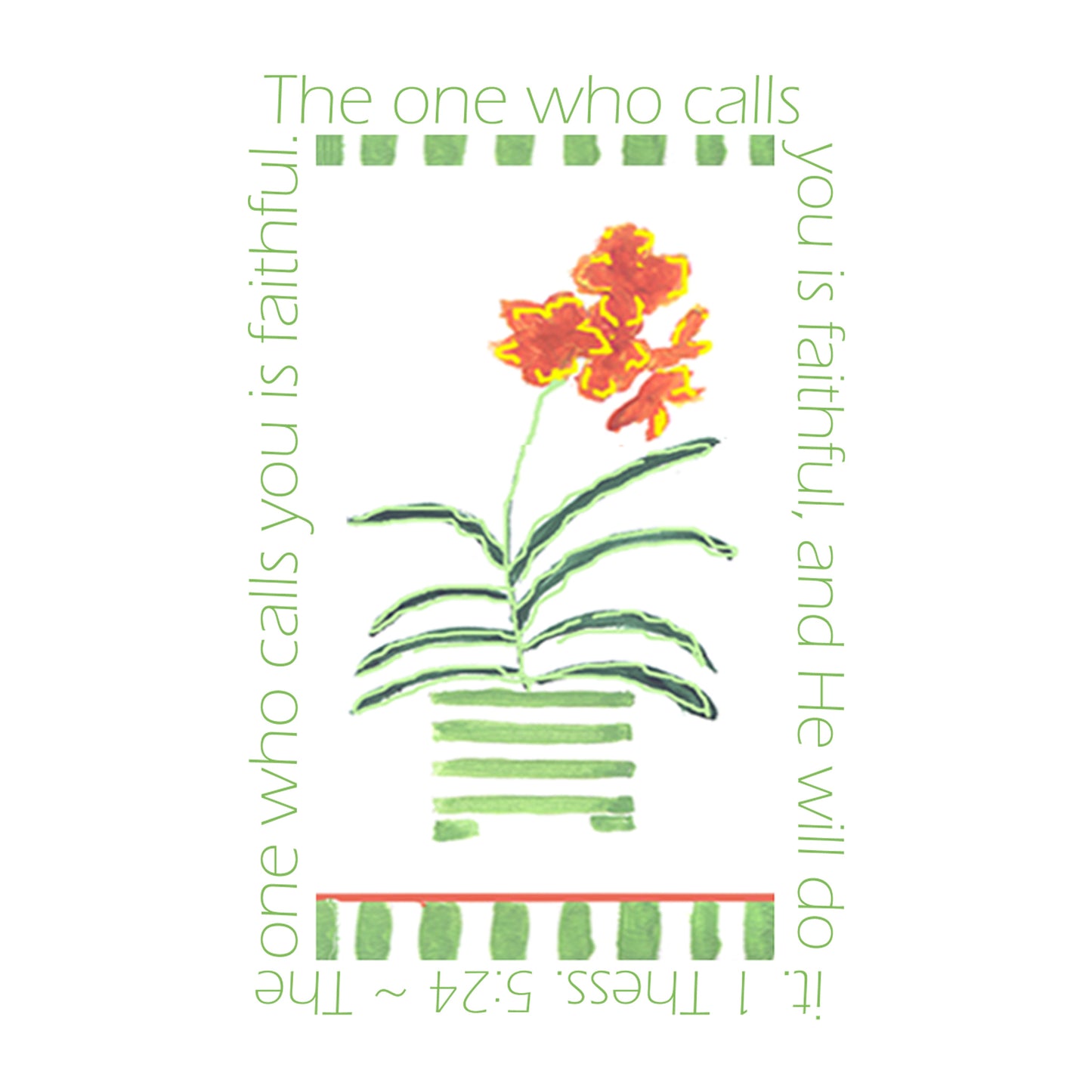 Lively Green - Green Stripes and Orange Flowers Mug