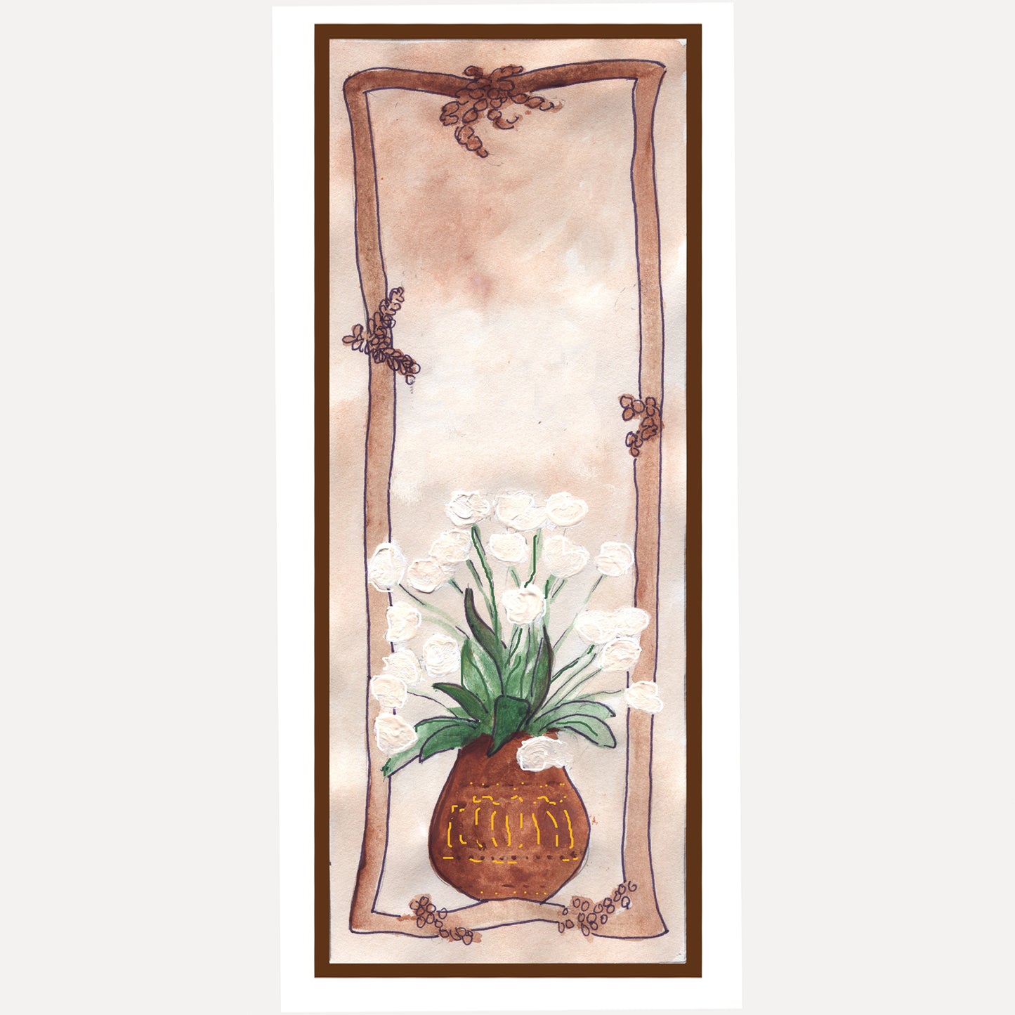 Vivid Orange - Tulips in a Basket Note Card (Single Card)