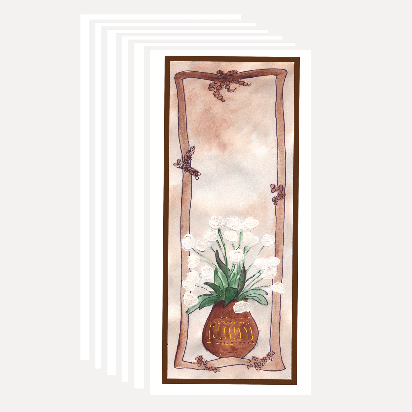 Vivid Orange - Tulips in a Basket Note Card (Six Cards)