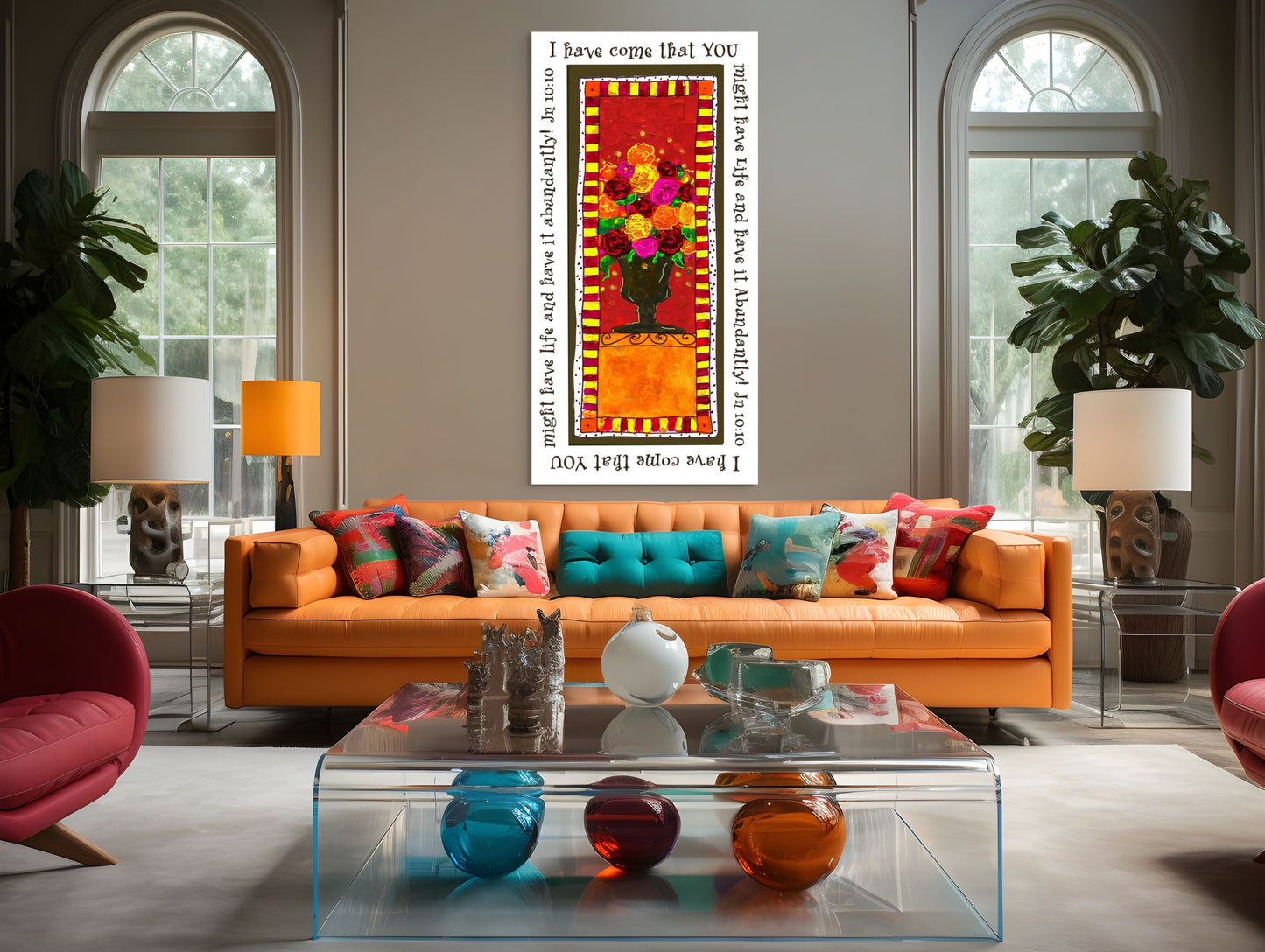 Vivid Orange - Abundant Flowers Canvas Print