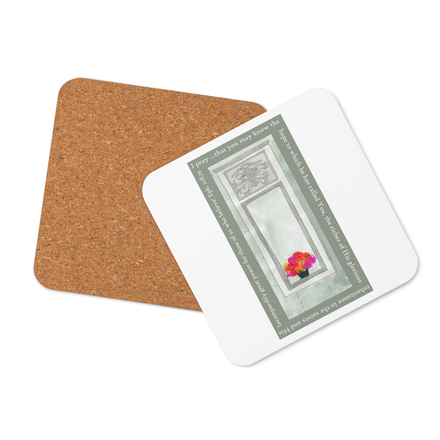 Lively Green - Flowers in the Window Coaster