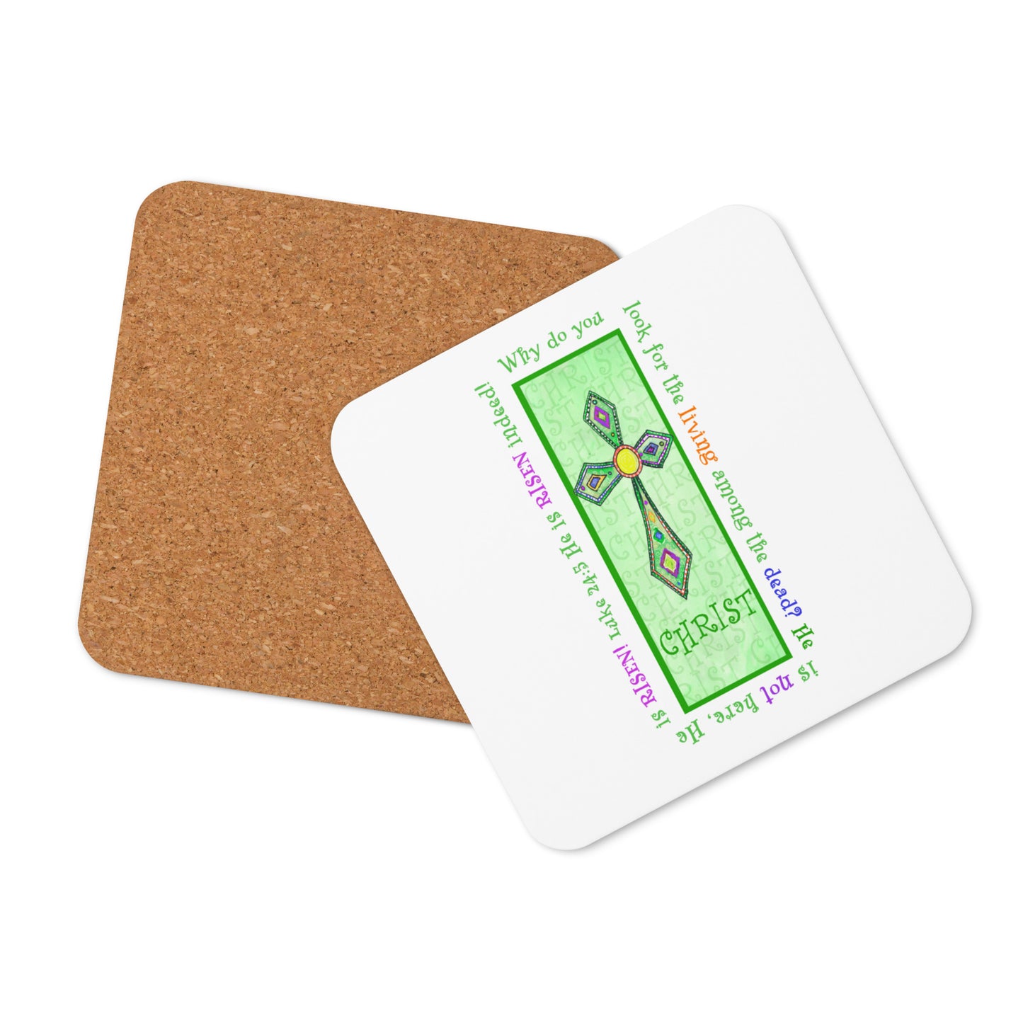 Lively Green - Jeweled Cross Coaster