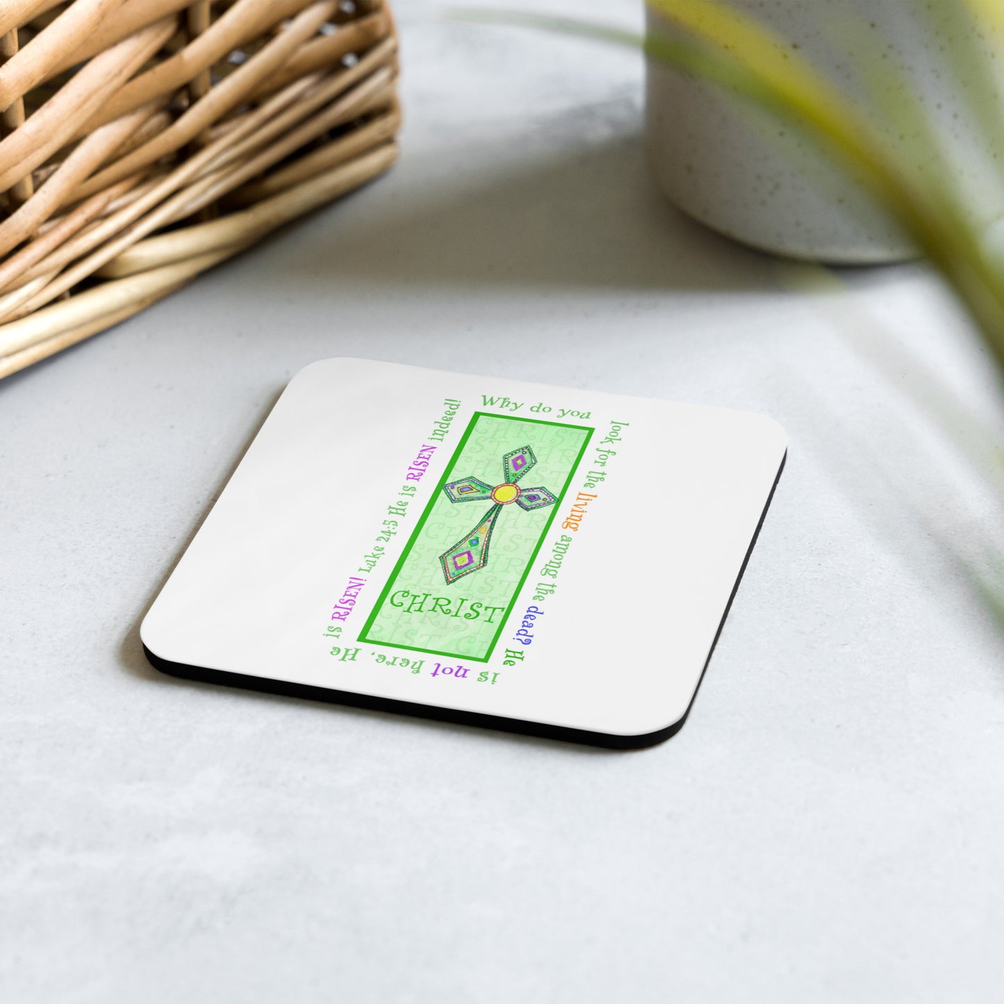 Lively Green - Jeweled Cross Coaster