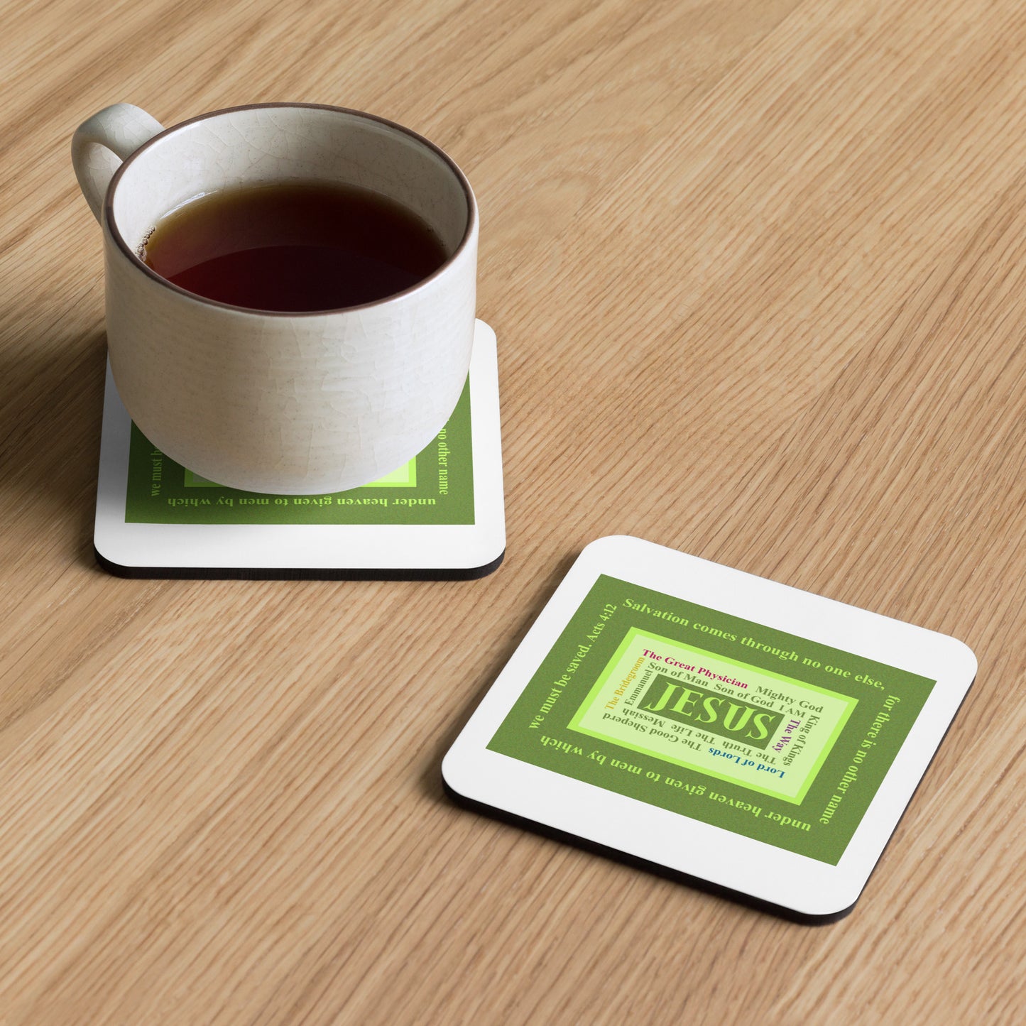 Lively Green - Names of Jesus Coaster