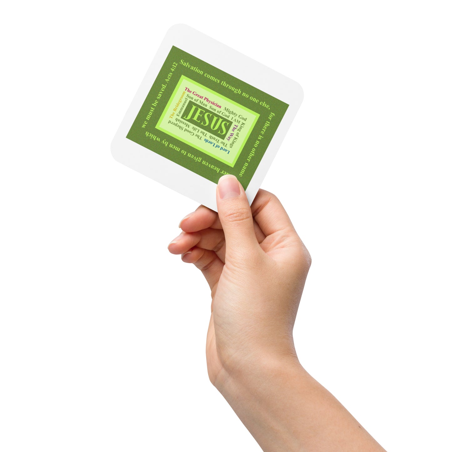 Lively Green - Names of Jesus Coaster