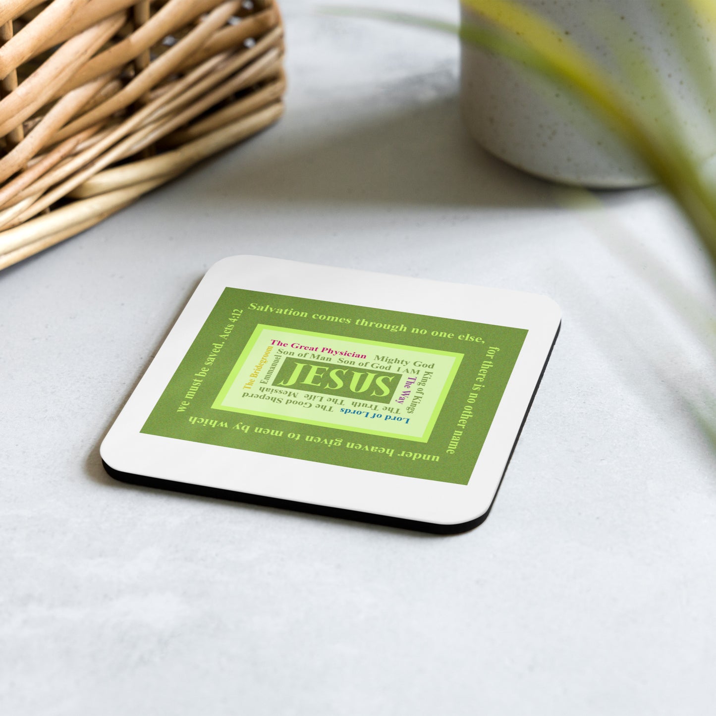 Lively Green - Names of Jesus Coaster