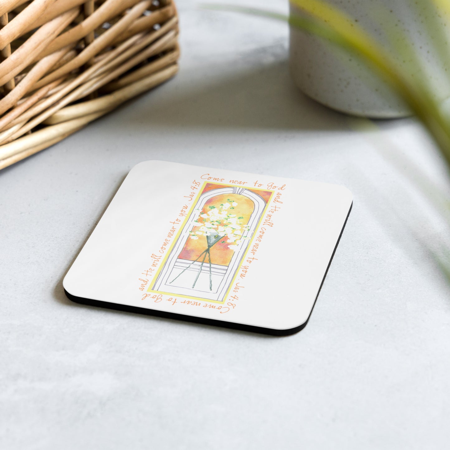 Vibrant Yellow - Flowers in the Window Coaster
