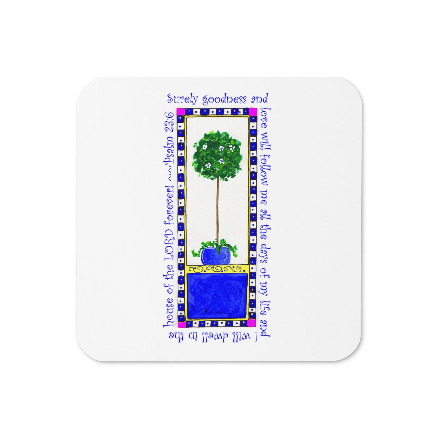 Blue Topiary with Psalm 23