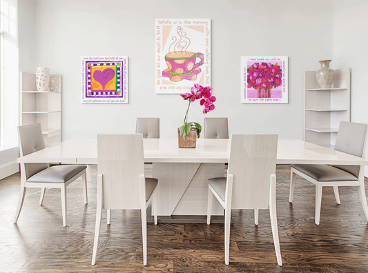 Bright Pink - Heart Canvas Print