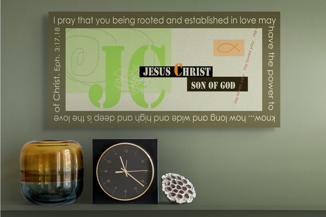 Lively Green - Modern Jesus Canvas Print