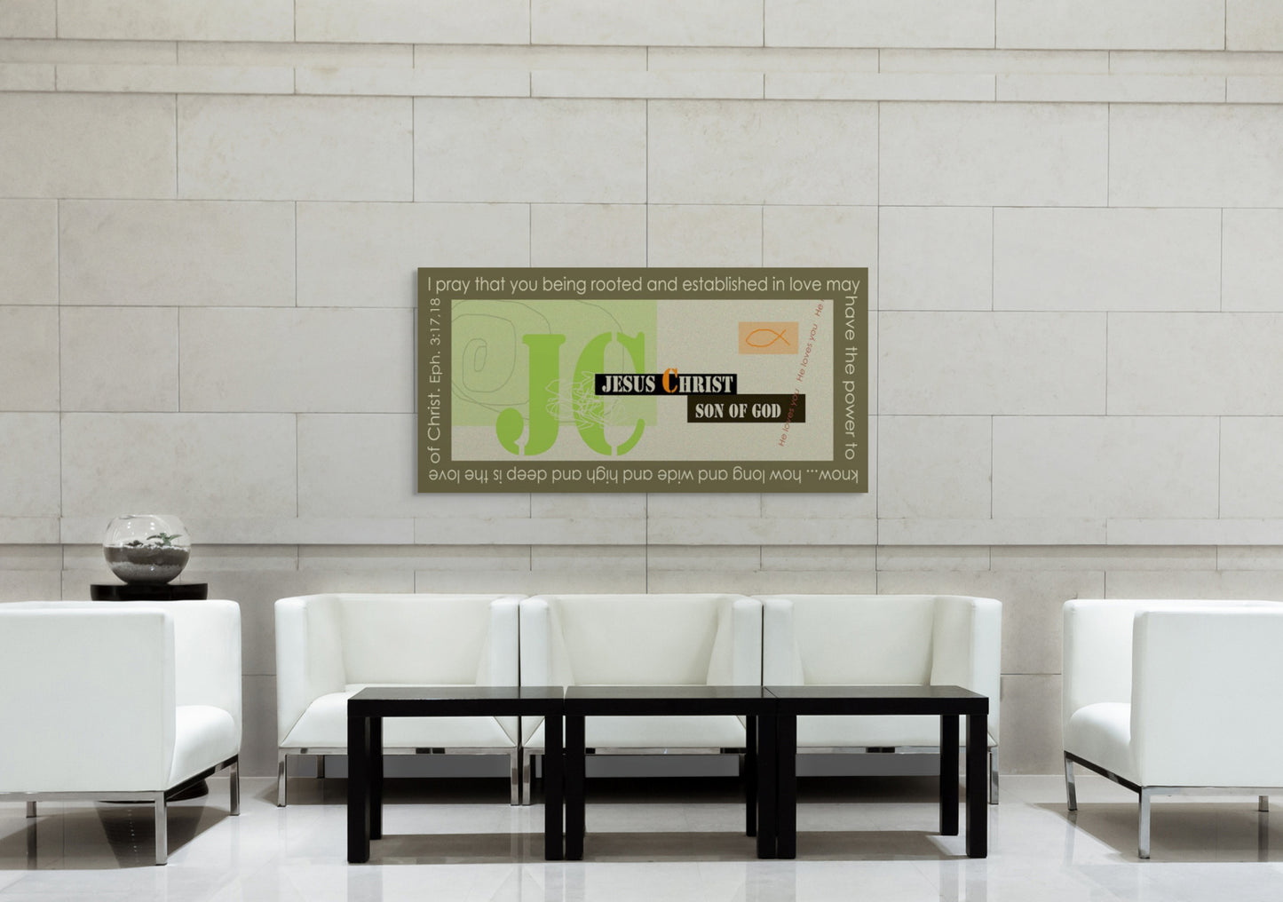 Lively Green - Modern Jesus Canvas Print