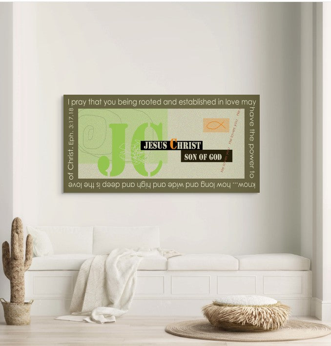 Lively Green - Modern Jesus Canvas Print
