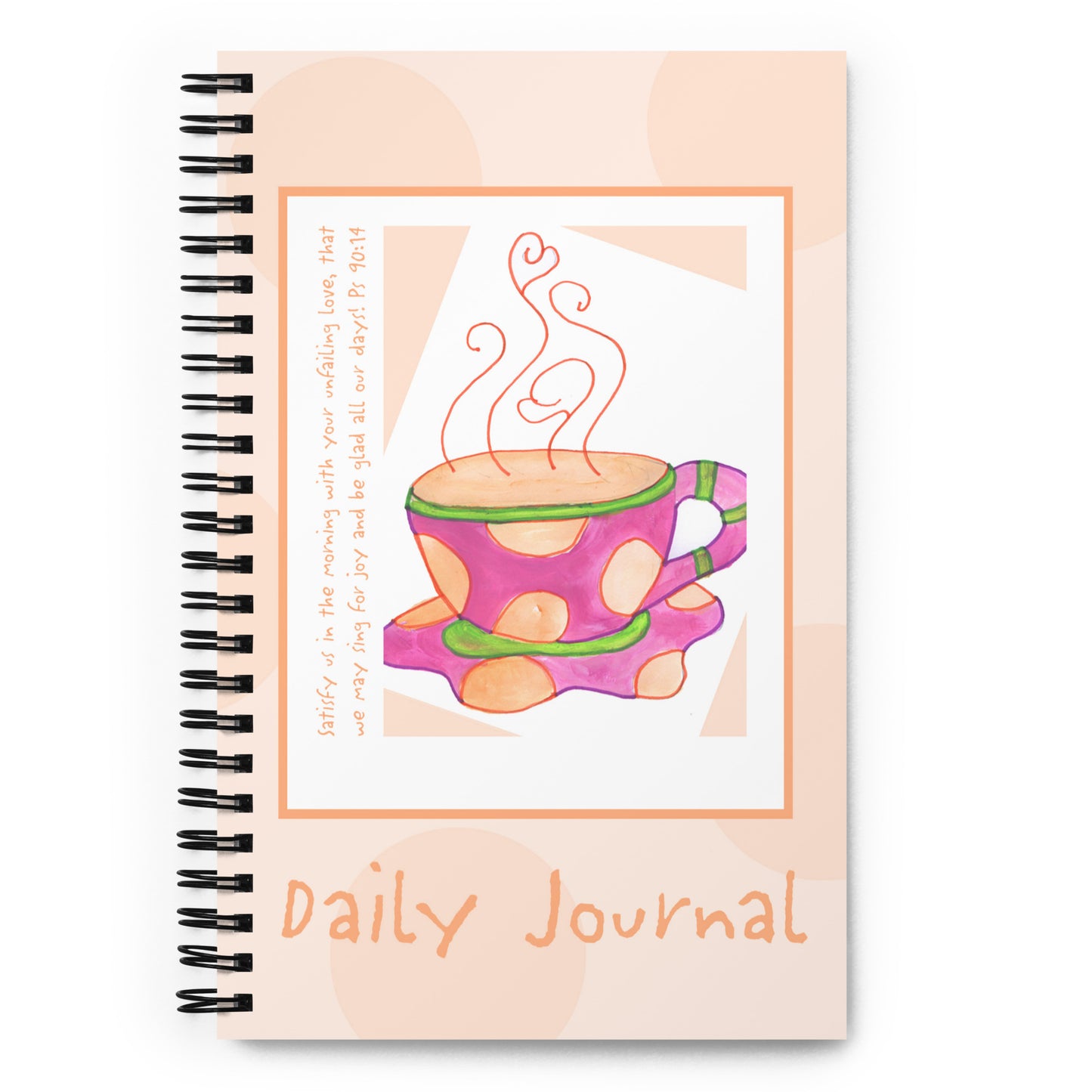 Vivid Orange - Pink Coffee Cup Journal
