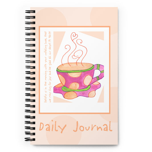 Vivid Orange - Pink Coffee Cup Journal