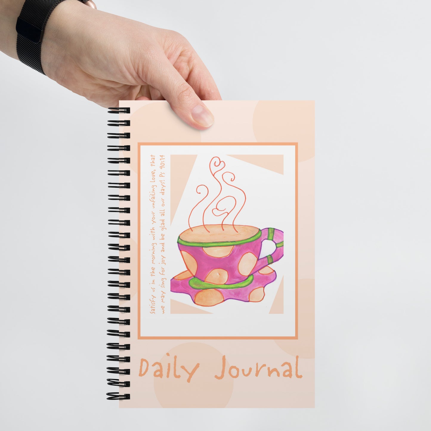 Vivid Orange - Pink Coffee Cup Journal