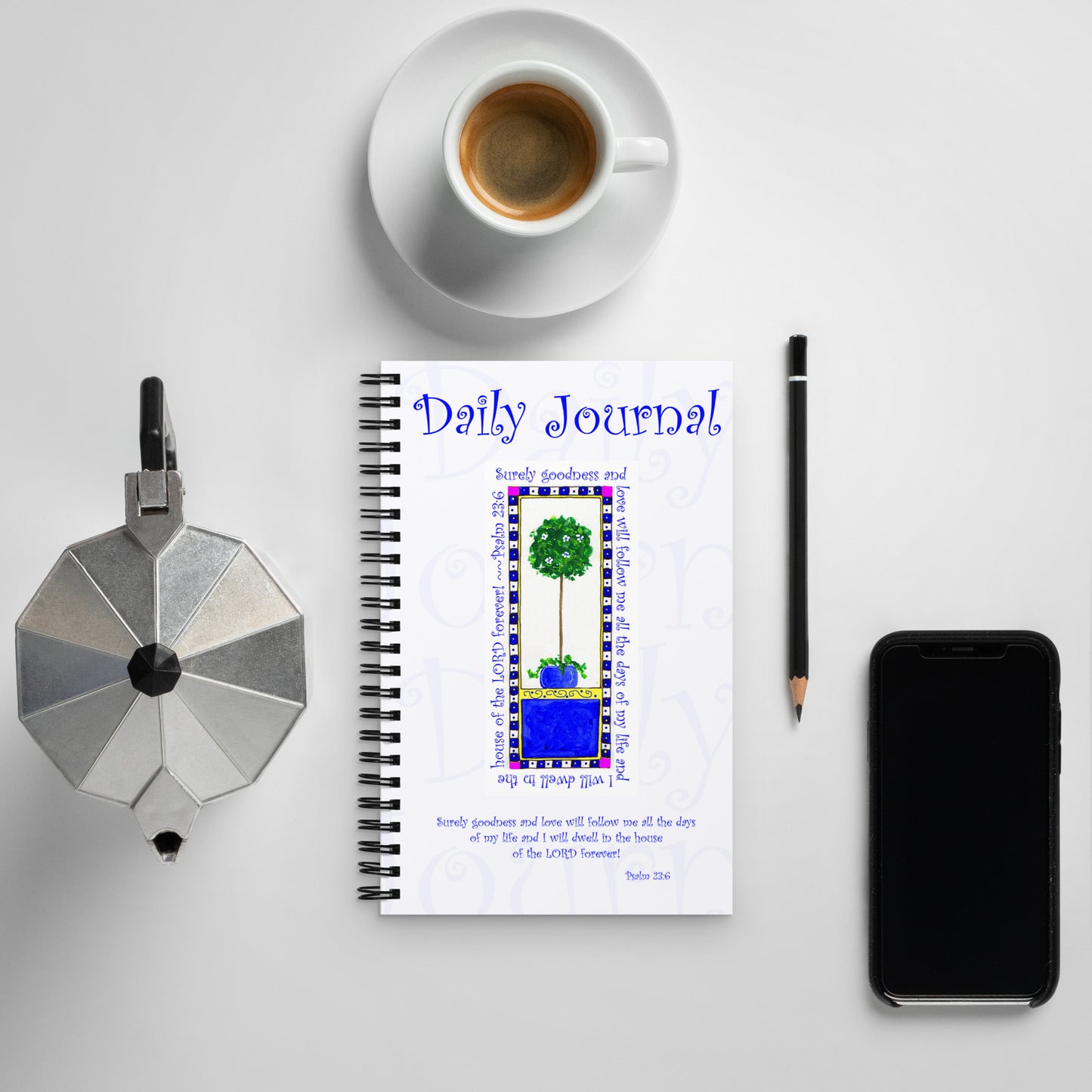 Heavenly Blue Topiary Journal
