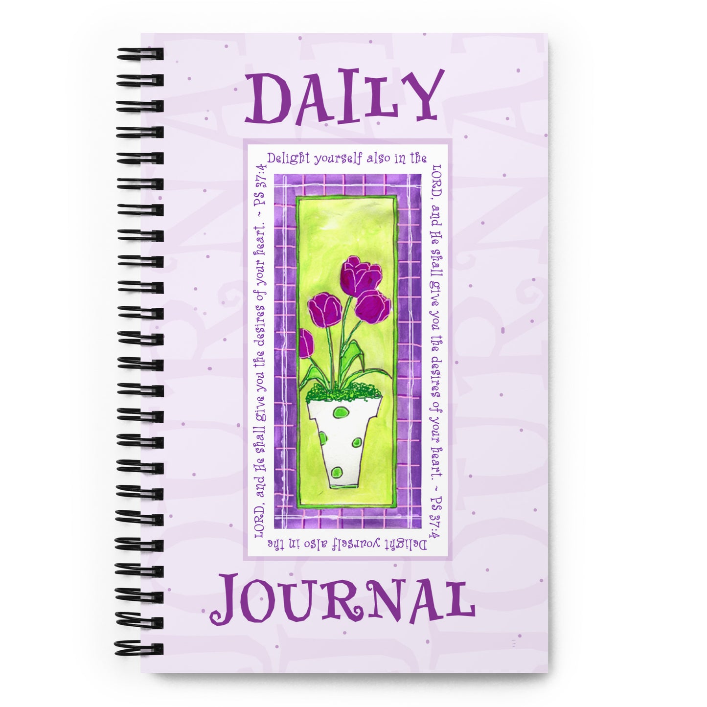 Lively Green - Purple and Green Tulip Journal