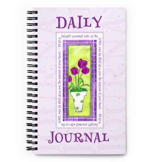 Lively Green - Purple and Green Tulip Journal