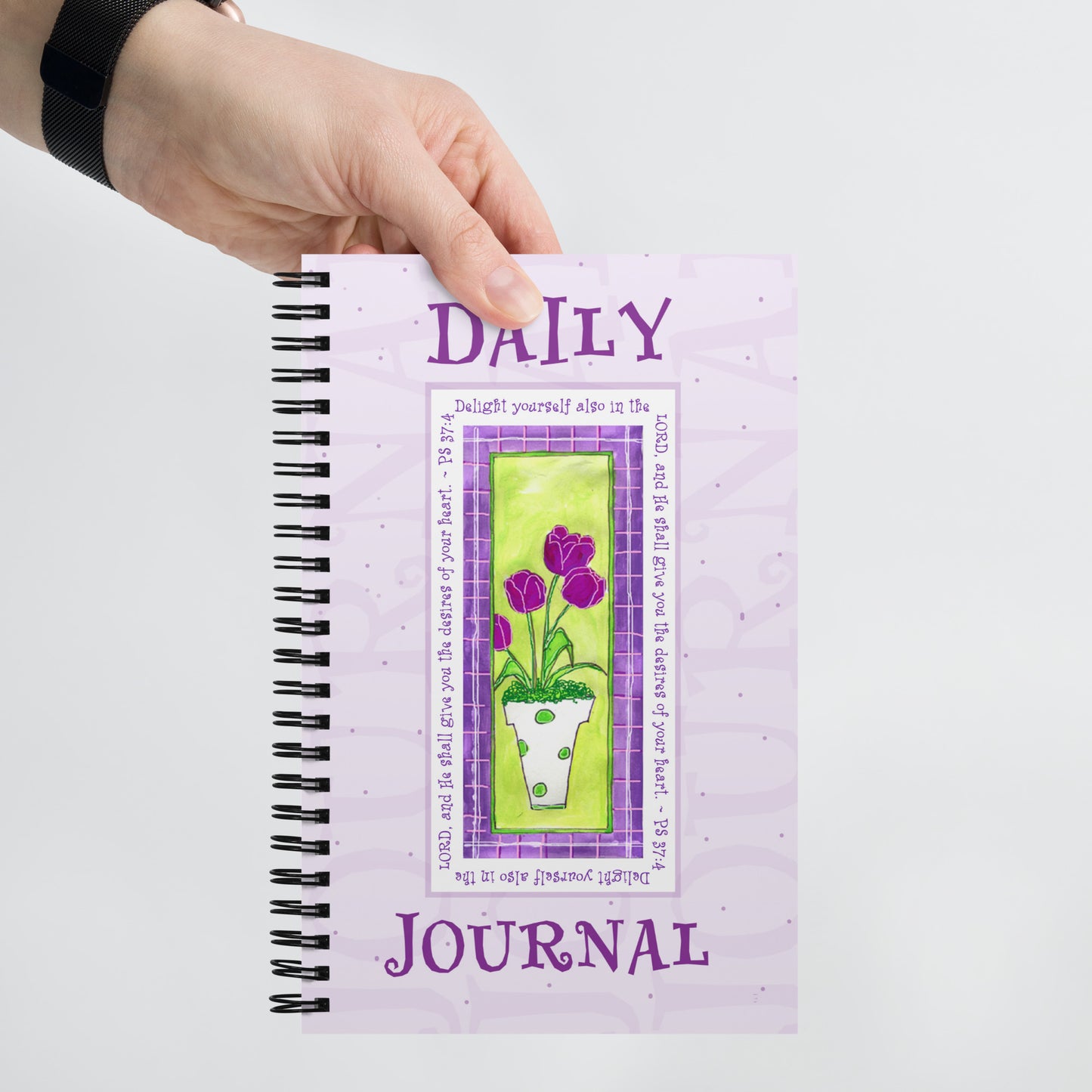 Lively Green - Purple and Green Tulip Journal
