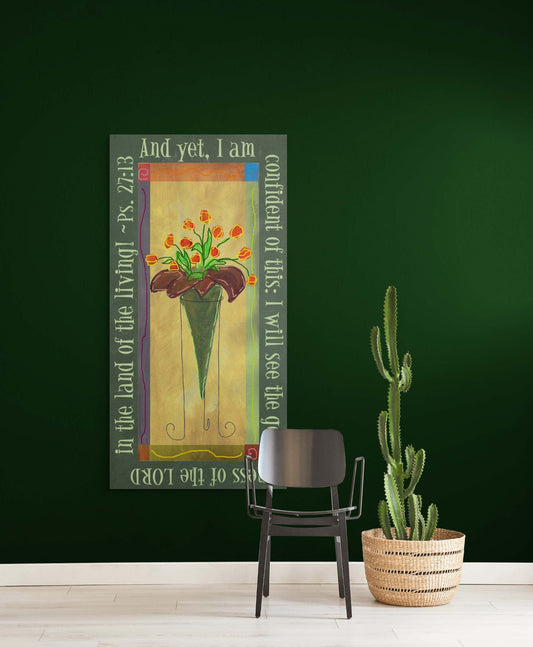 Vibrant Yellow - Tall Tulips Canvas Print