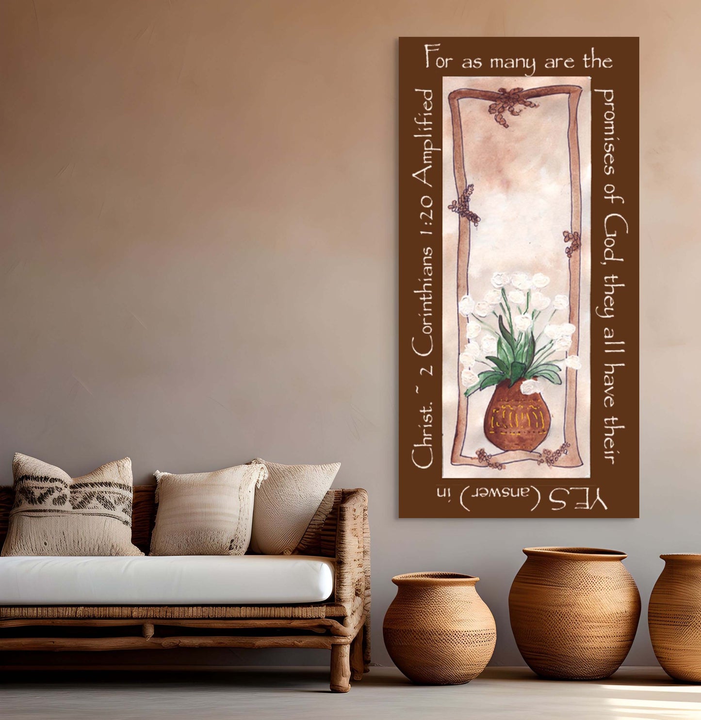 Vivid Orange - Tulips in a Basket Canvas Print