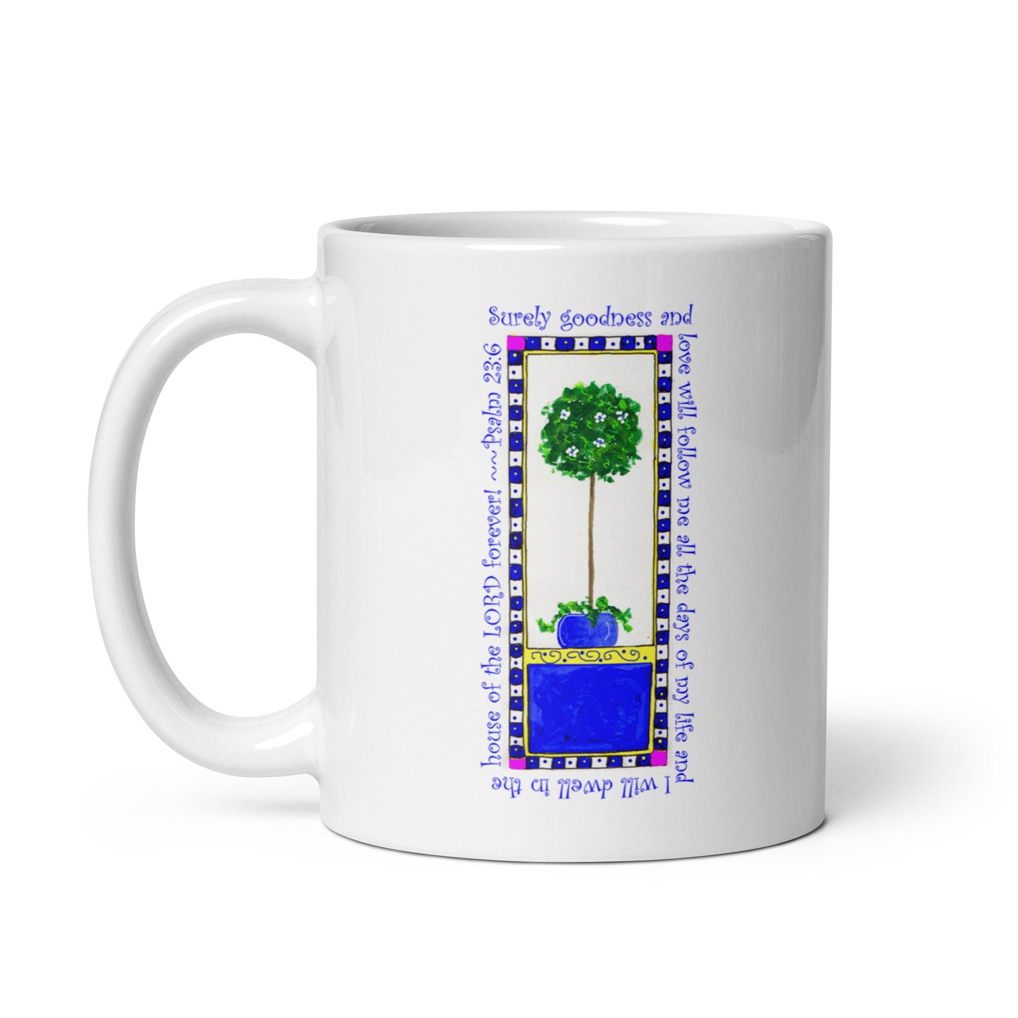 Heavenly Blue Topiary Mug