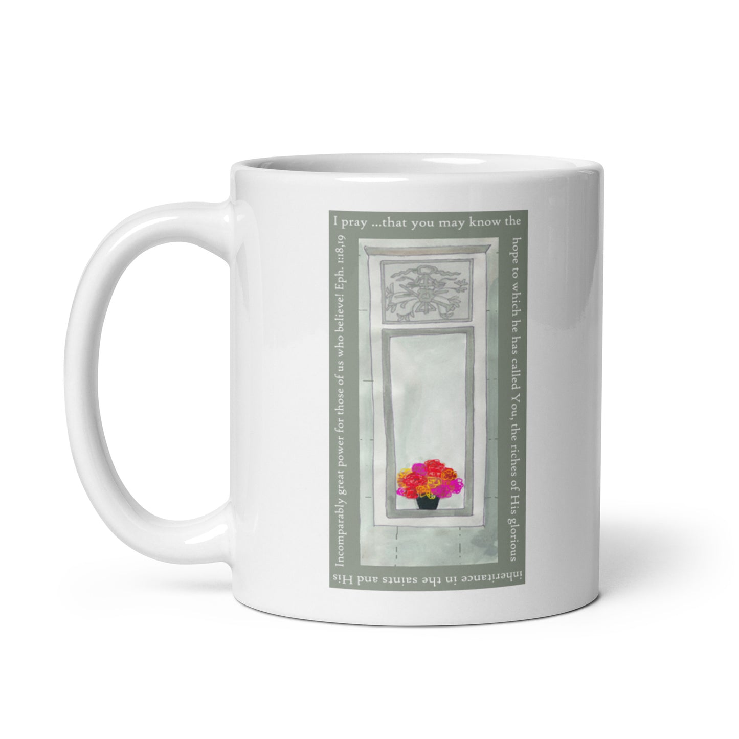 Lively Green - Flowers in the Window Mug