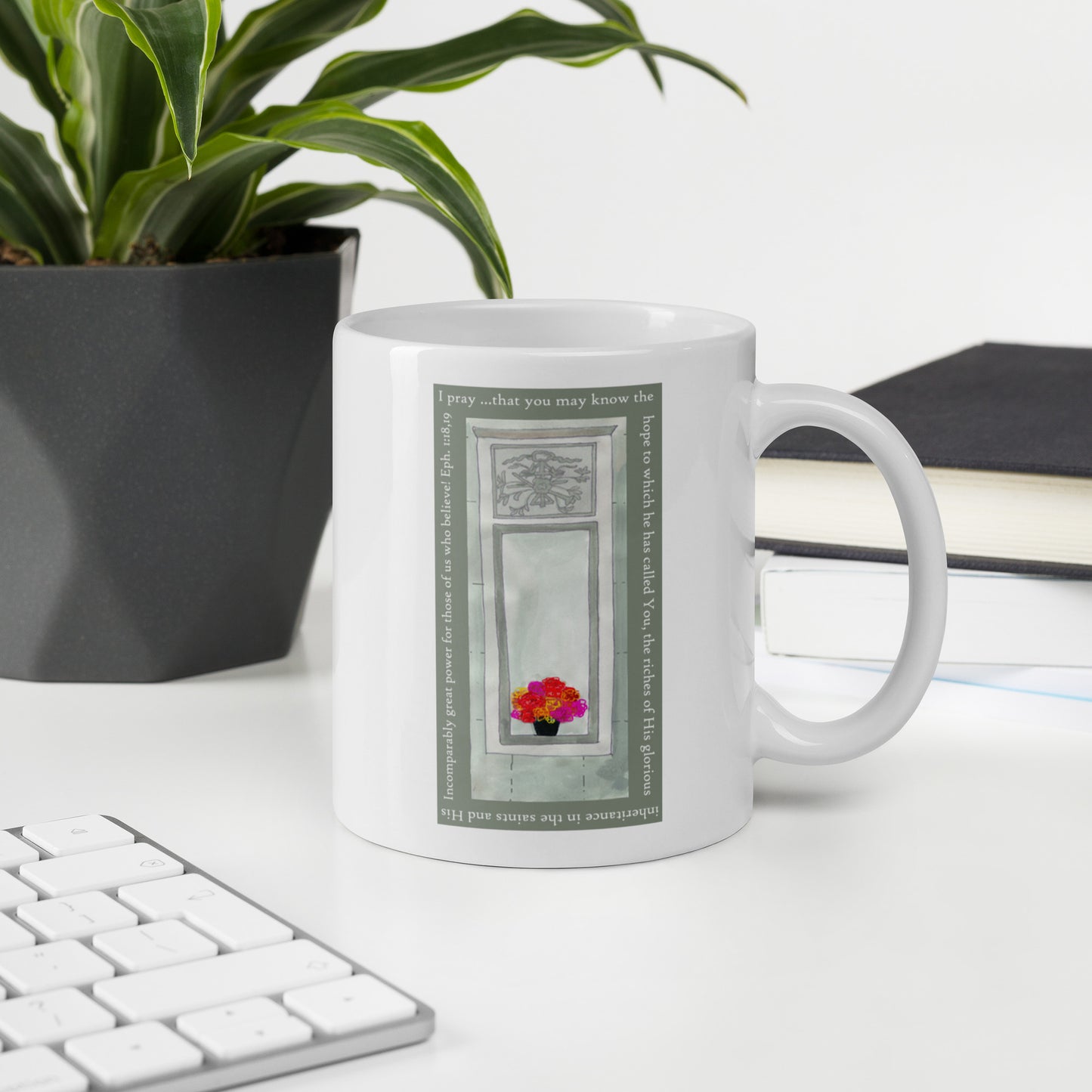 Lively Green - Flowers in the Window Mug