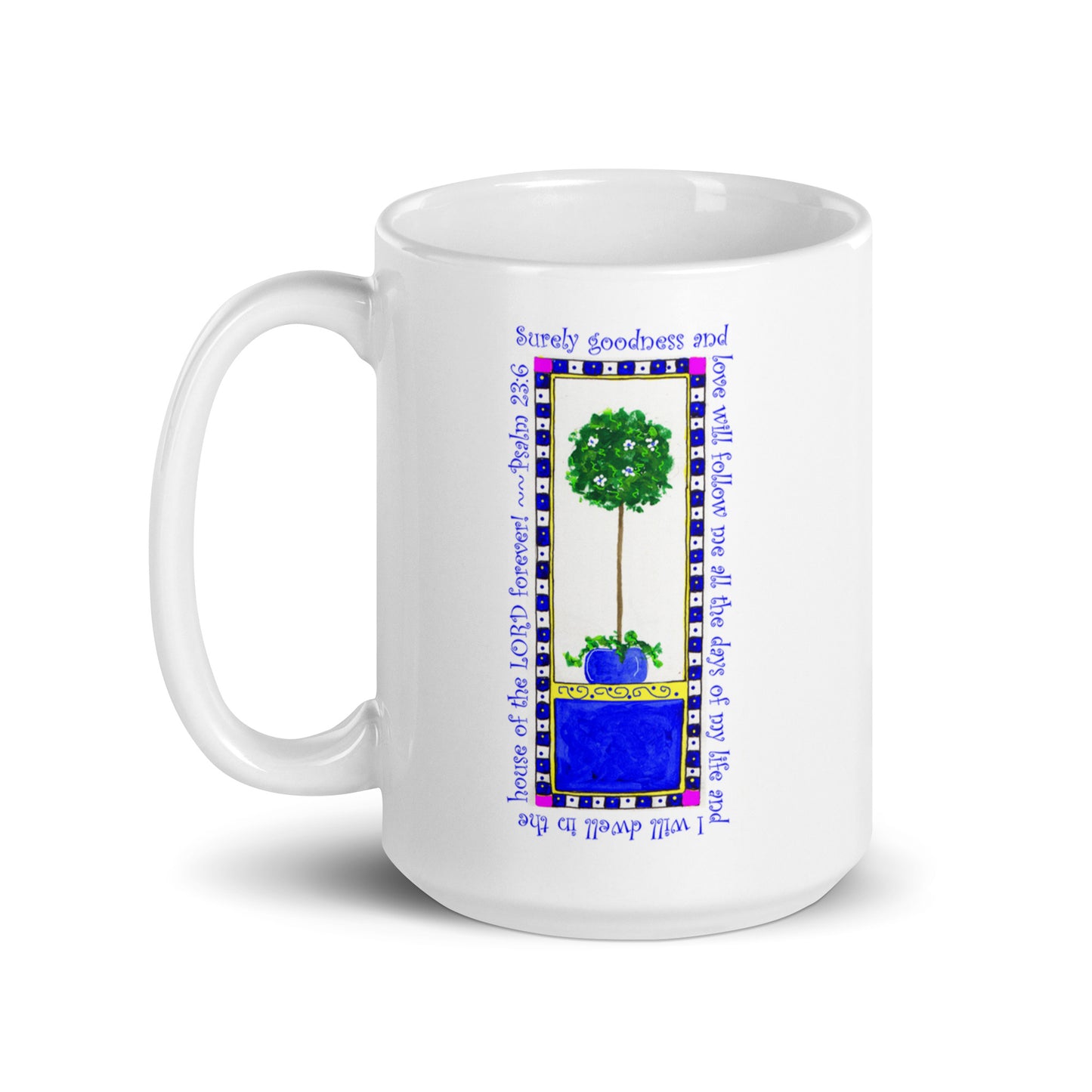 Heavenly Blue Topiary Mug