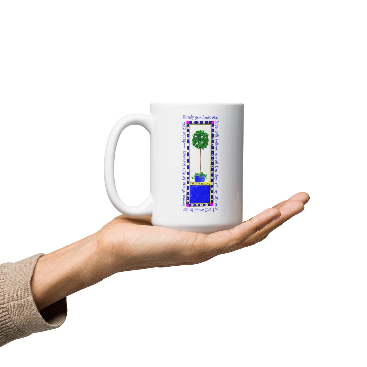 Heavenly Blue Topiary Mug