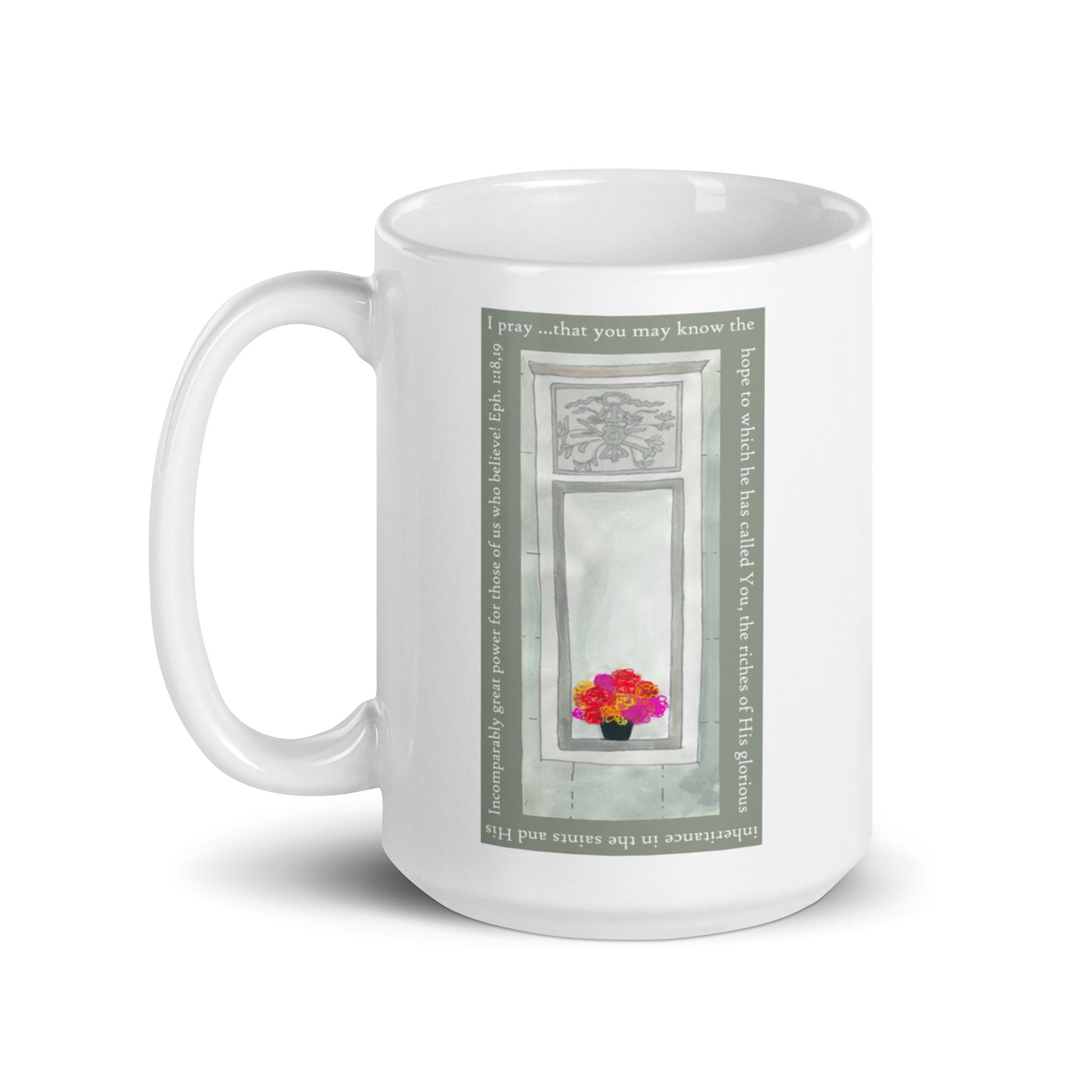 Lively Green - Flowers in the Window Mug