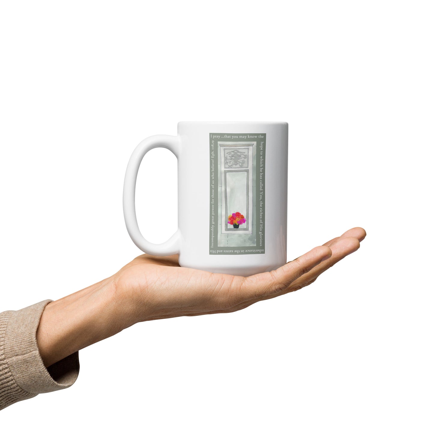 Lively Green - Flowers in the Window Mug
