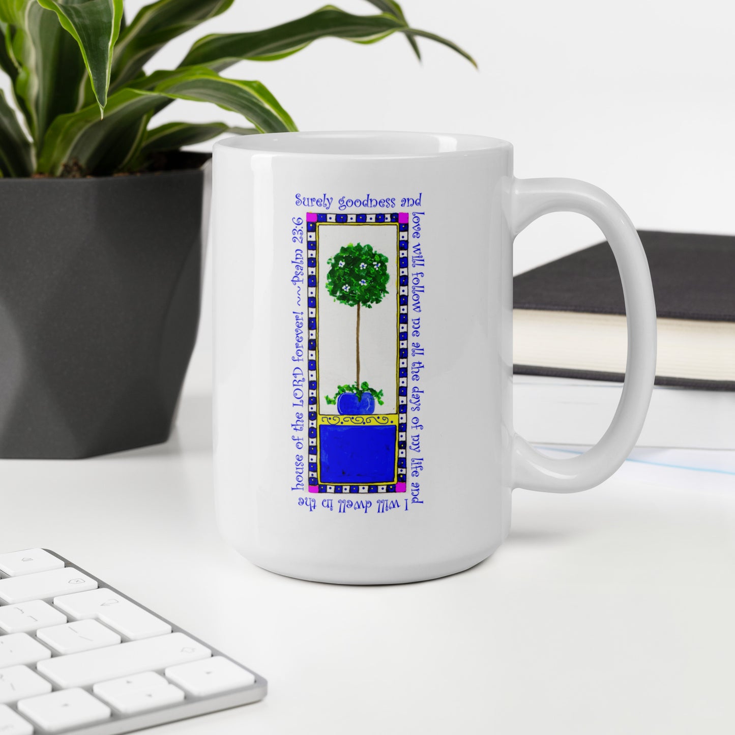 Heavenly Blue Topiary Mug