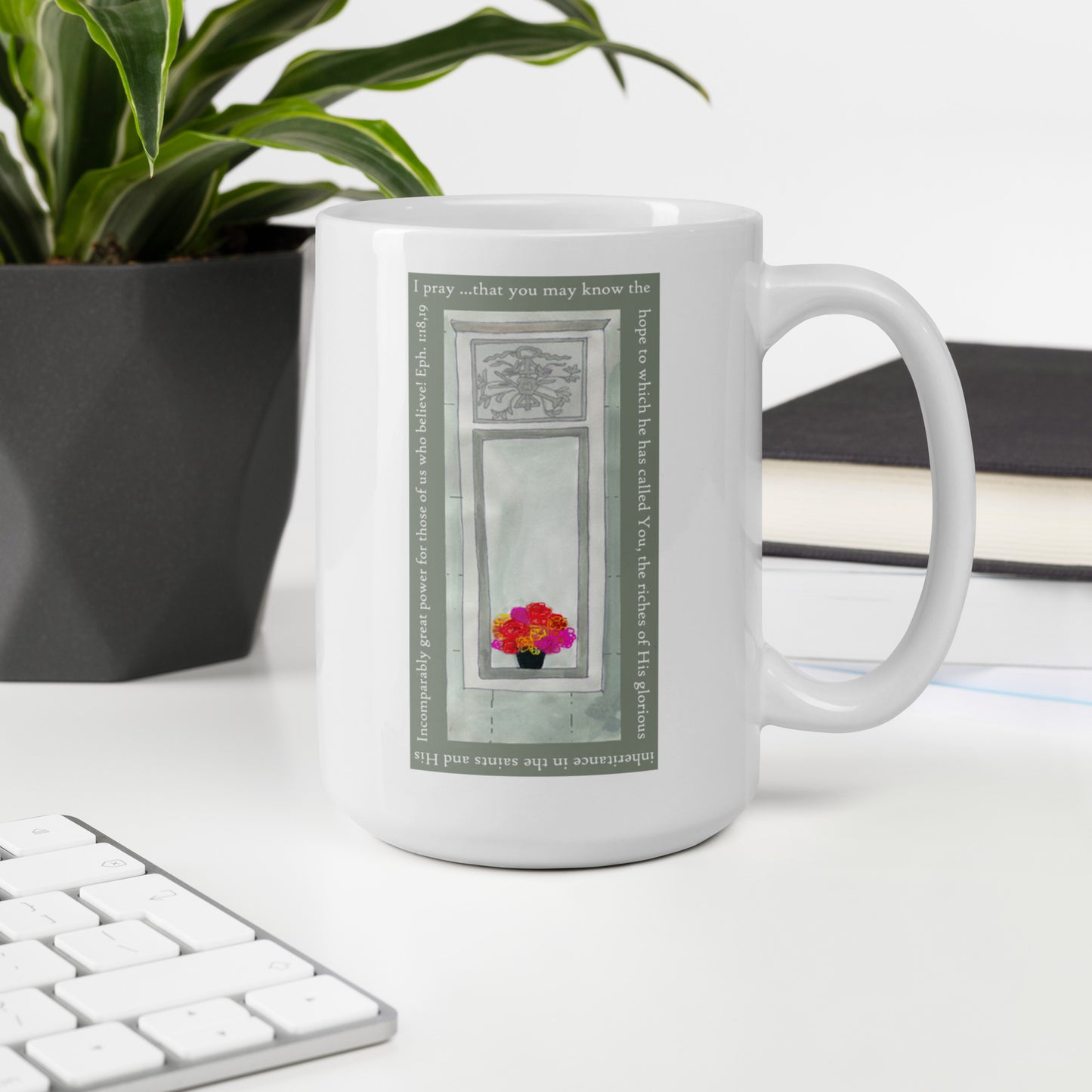 Lively Green - Flowers in the Window Mug