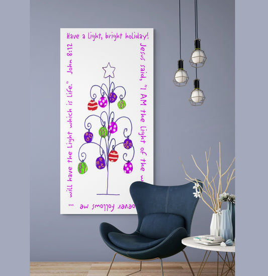 A Very Merry Christmas - A Wire Tree Canvas Print