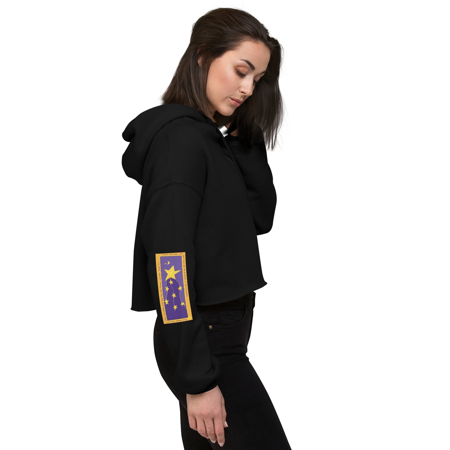 Heavenly Blue - Shine Sweatshirt Crop Hoodie