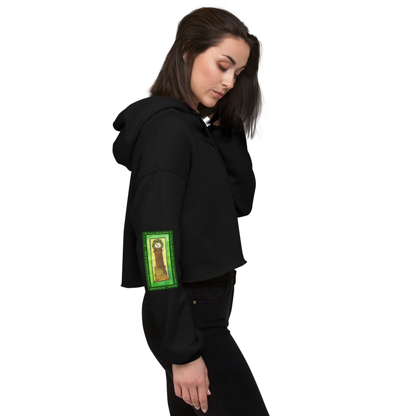 Lively Green - Beautiful in Time Sweatshirt Crop Hoodie