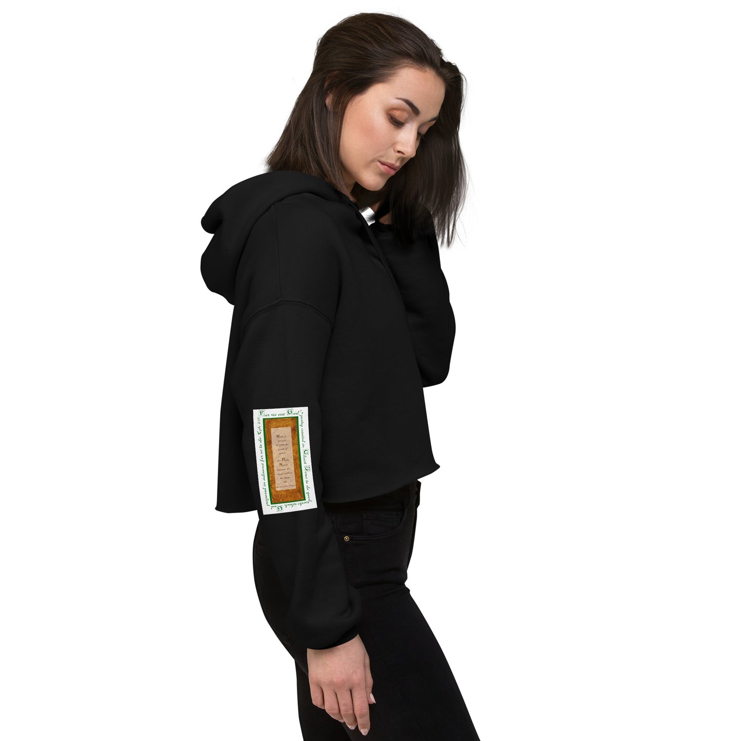 Vivid Orange - God's Poetry Sweatshirt Crop Hoodie