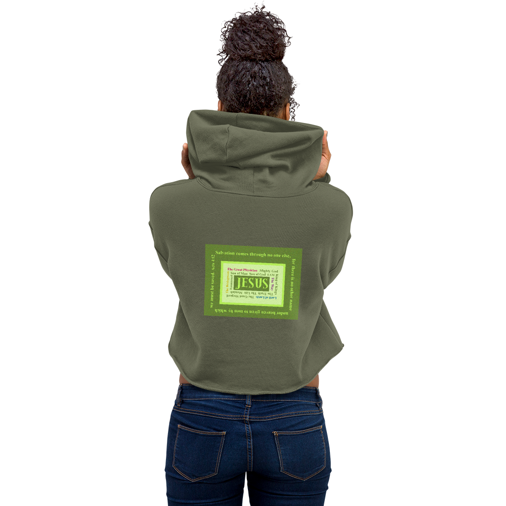 Lively Green - Names of Jesus Sweatshirt Crop Hoodie