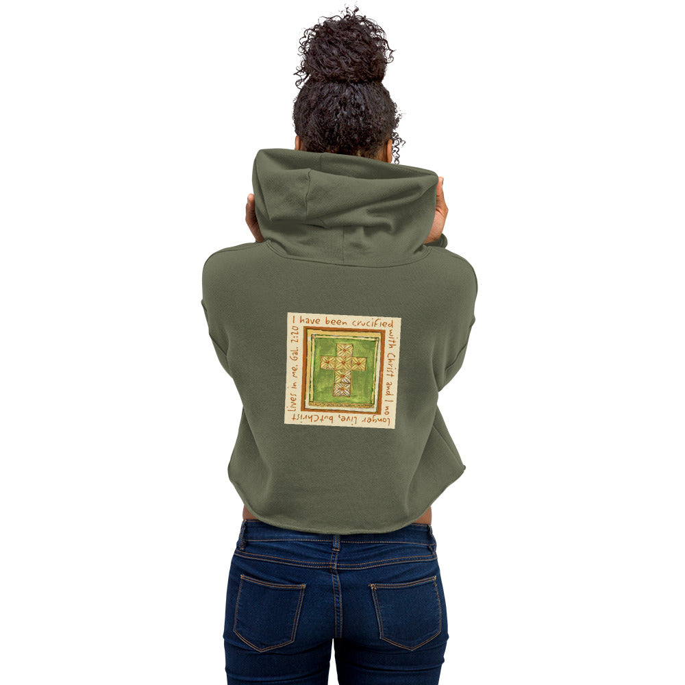 Vibrant Yellow - Hawaiian Cross Sweatshirt Crop Hoodie