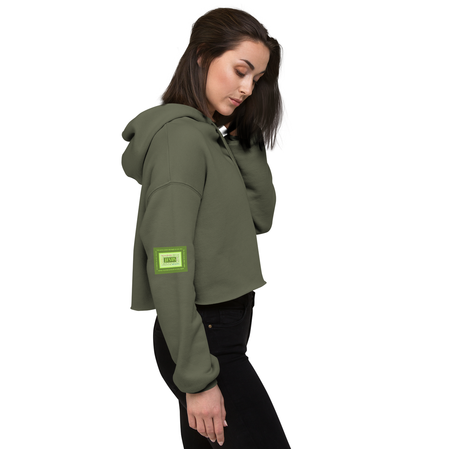 Lively Green - Names of Jesus Sweatshirt Crop Hoodie