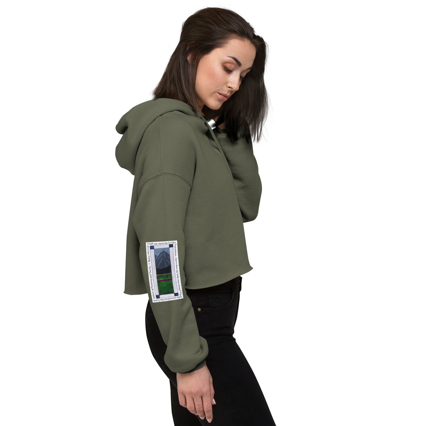 Heavenly Blue - Mountain Sweatshirt Crop Hoodie