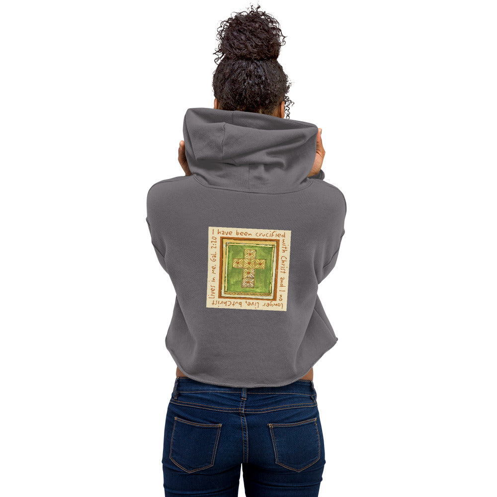 Vibrant Yellow - Hawaiian Cross Sweatshirt Crop Hoodie