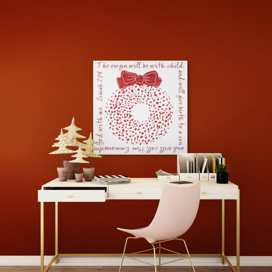 A Very Merry Christmas - Wreath Canvas Print