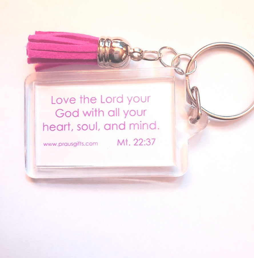 Bright Pink - Heart Key Ring