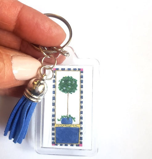 Heavenly Blue Topiary Key Ring