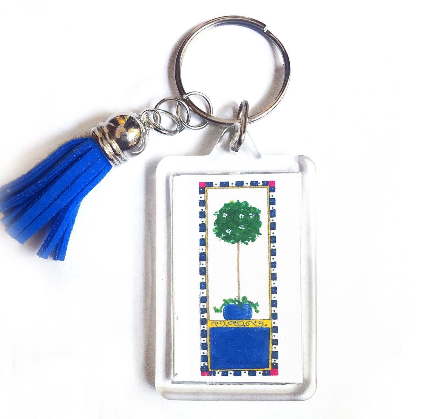 Heavenly Blue Topiary Key Ring