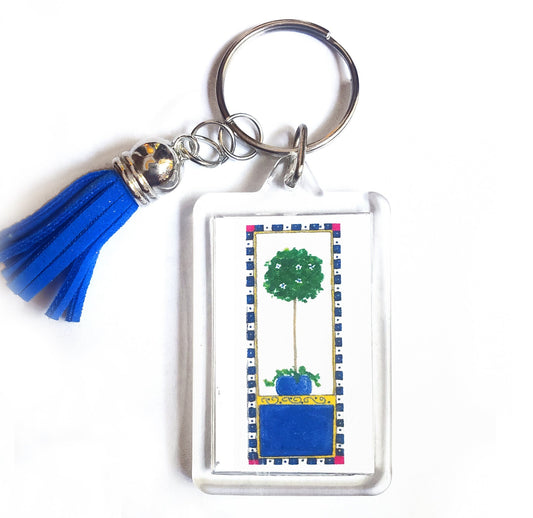 Heavenly Blue Topiary Key Ring