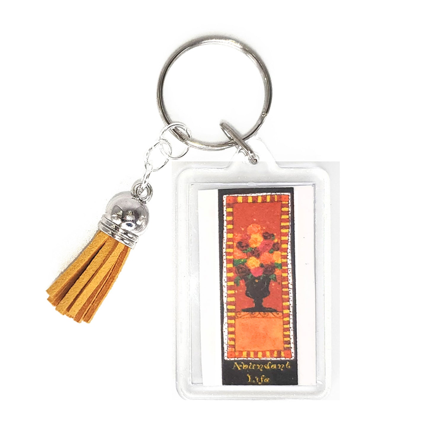 Vivid Orange - Abundant Flowers Key Ring