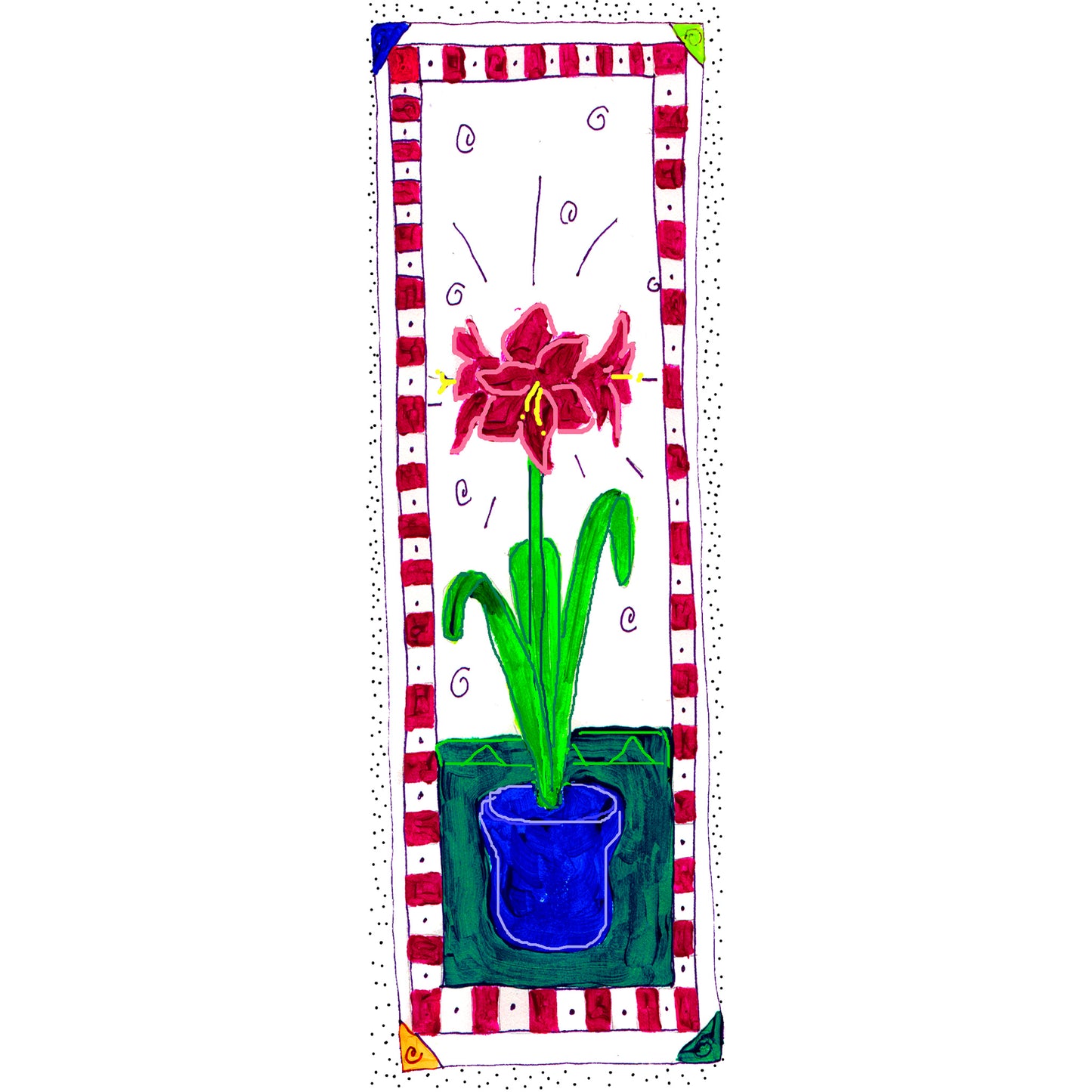 A Very Merry Christmas - Christmas Amaryllis Bookmark